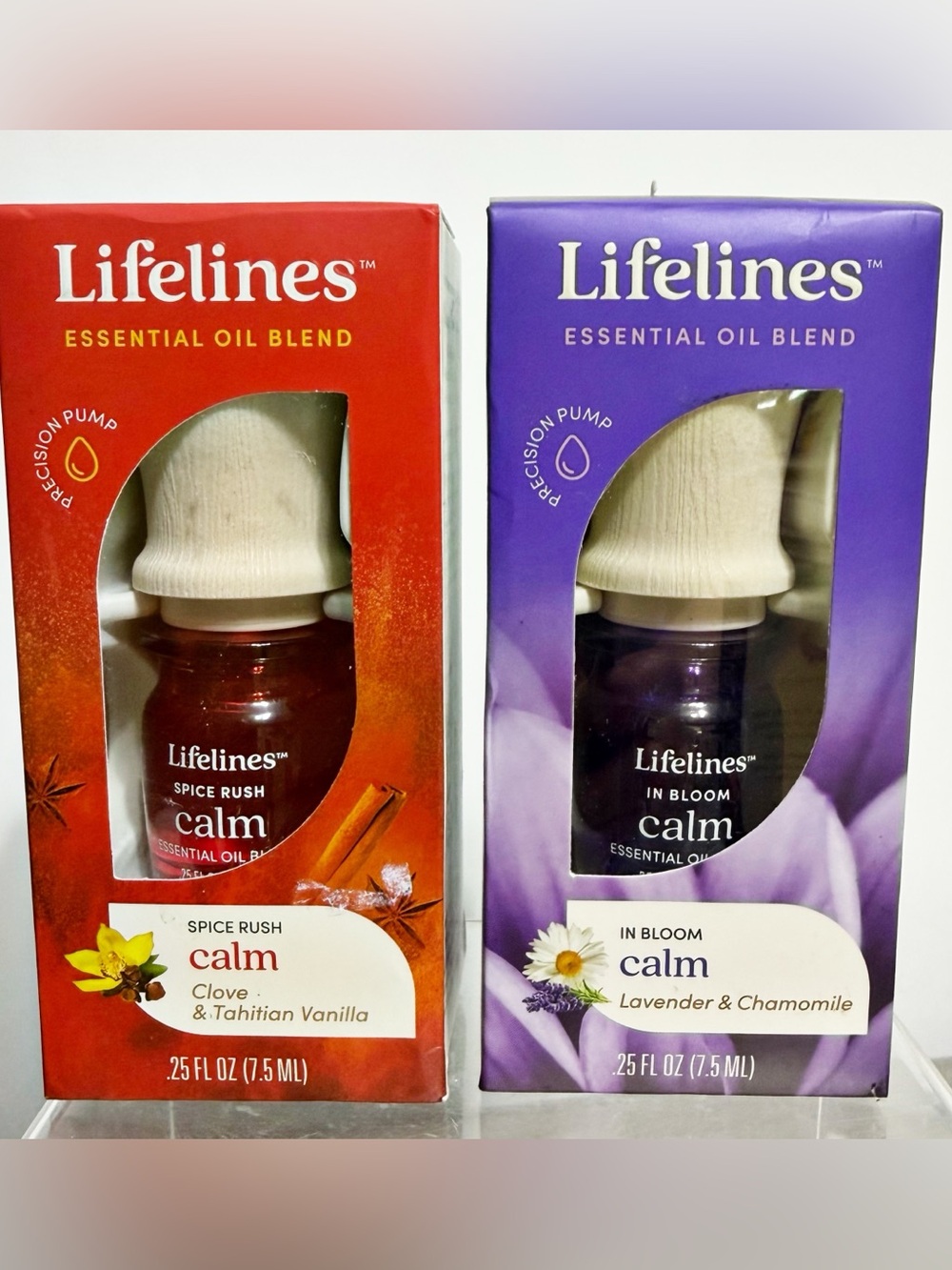 {Set of 2} Lifelines Essential Oil Blend CALM - Spice Rush & In Bloom - NIB